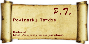 Povinszky Tardos névjegykártya